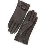 Reduzierte Dunkelbraune Gefütterte Handschuhe aus Lammleder für Damen Größe XL für den für den Winter 