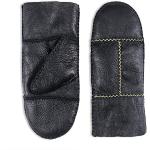 Reduzierte Schwarze Gefütterte Handschuhe aus Lammleder für Damen Größe L für den für den Winter 