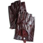 Braune Rauten Fingerlose Handschuhe & Halbfinger-Handschuhe aus Lammleder für Herren Größe 10.5 