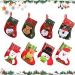 Rote Nikolausstiefel & Weihnachtssocken aus Filz 8-teilig 