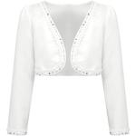 Weiße Elegante Mini Kinderübergangsjacken aus Spitze Handwäsche für Mädchen Größe 158 