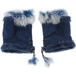 Blaue Fingerlose Handschuhe & Halbfinger-Handschuhe aus Kunstfell für Damen Einheitsgröße für den für den Winter 