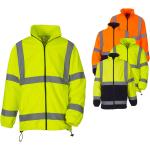 Gelbe Warnschutzjacken aus Fleece mit Reflektoren für Herren Größe M 