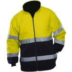 Gelbe Warnschutzjacken mit Reißverschluss aus Fleece mit Reflektoren für Herren Übergrößen 