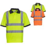 Gelbe Herrenpoloshirts & Herrenpolohemden aus Polyester mit Reflektoren Größe L 