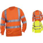 Orange Langärmelige Herrenlongsleeves & Herrenlangarmshirts aus Polyester mit Reflektoren Größe M 