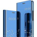 Blaue Samsung Galaxy S24+ Hüllen Art: Flip Cases mit Bildern mit Spiegel 
