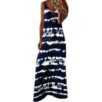 Marineblaue Casual Ärmellose Maxi V-Ausschnitt Sommerkleider für Damen Größe XS für Partys für den für den Sommer 