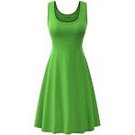 Grüne Unifarbene Vintage Ärmellose Midi Rundhals-Ausschnitt Wickelkleider für Damen Größe M für Partys für den für den Sommer 
