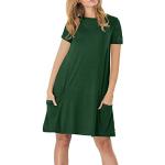 Grüne Casual Kurzärmelige Rundhals-Ausschnitt Sommerkleider für Damen Größe 4 XL für Partys 