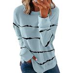 Himmelblaue Casual Langärmelige Pumuckl Rundhals-Ausschnitt Damensweatshirts aus Polyester Größe L für Partys 