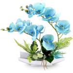 Blaue Künstliche Orchideen aus Seide 