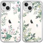 Reduzierte Blumenmuster iPhone 14 Hüllen durchsichtig aus Silikon für Damen 