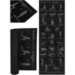 Yoga Fitnessmatte mit Trainingsplan Aufdruck Fitness & Gymnastikmatte rutschfest Schwarz 173x61 cm