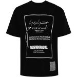 Yohji Yamamoto, Logo-Print Baumwoll T-Shirt Black, Herren, Größe: 2XL