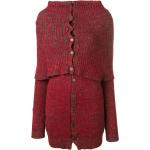 Rote Vintage Yohji Yamamoto Midi Stehkragen Damencardigans & Damenstrickjacken für den für den Herbst 