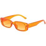 Orange Rechteckige Retro Sonnenbrillen aus Polycarbonat für Damen 