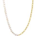 Goldene Barocke Perlenketten aus Metall 14 Karat mit Echte Perle für Damen 