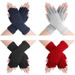 Reduzierte Hellgraue Fingerlose Handschuhe & Halbfinger-Handschuhe für Damen Einheitsgröße für den für den Winter 