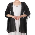 Schwarze Elegante Pashmina-Schals aus Chiffon für Damen Einheitsgröße zum Muttertag für den für den Winter 
