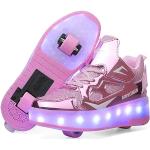 Rosa Skater Schuhe mit Rollen für Kinder Größe 30 