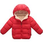 Rote Winddichte Atmungsaktive Kinderkapuzenmäntel mit Reißverschluss aus Fleece für Babys 