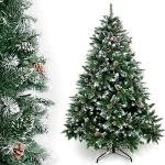 Yorbay künstlicher Weihnachtsbaum Tannenbaum mit Ständer 120cm-240cm für Weihnachten-Dekoration Mehrweg (Weihnachtsbaum mit Schnee, 180cm)