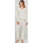 Weiße Nachhaltige Damenhausanzüge & Damenfreizeitanzüge aus Merino-Wolle maschinenwaschbar Größe XL 