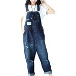 Blaue Jeans-Latzhosen aus Denim Handwäsche für Damen Einheitsgröße für den für den Herbst 