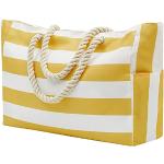 Gelbe Damenschultertaschen & Damenshoulderbags mit Reißverschluss aus Canvas 