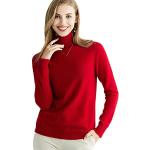 Reduzierte Braune Rollkragen Kaschmir-Pullover mit Australien-Motiv aus Wolle für Damen Größe M 