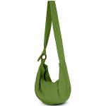 Grüne Hippie Hobo Bags mit Reißverschluss mit Innentaschen für Damen 