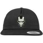 Schwarze Unifarbene Casual Iron Man Snapback-Caps für Kinder mit Klettverschluss aus Baumwolle Handwäsche 