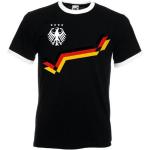 Schwarze Sportliche Kurzärmelige Deutschland Rundhals-Ausschnitt Deutschland T-Shirts aus Baumwolle für Herren Größe 3 XL 