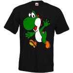 Youth Designz T-Shirt »Yoshi witziges Gaming T-Shirt für Herren« Mit trendigem Frontprint, schwarz, Schwarz