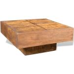 Reduzierte Braune Antike Quadratische Massivholz-Couchtische aus Massivholz Breite 50-100cm, Höhe 0-50cm, Tiefe 50-100cm 