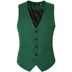 Grüne Unifarbene Elegante V-Ausschnitt Hochzeitswesten aus Baumwollmischung für Herren Größe XXL zum Abschlussball 