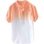 Dunkelblaue Karo Vintage Kurzärmelige Stehkragen Herrenjeanshemden aus Flanell Handwäsche Größe 4 XL für Partys für den für den Sommer 