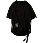 Schwarze Gestreifte Hip Hop Kurzarm-Poloshirts mit Reißverschluss Handwäsche für Herren Größe XS für Partys für den für den Sommer 