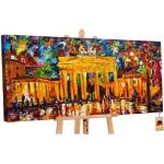 Orange Rechteckige Leinwandbilder mit Brandenburger Tor Motiv 100x200 