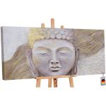 Reduzierte Braune Asiatische Rechteckige Bilder mit Rahmen mit Buddha-Motiv 80x160 