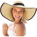 Reduzierte Beige Sonnenhüte aus Stroh für Damen Größe M für den für den Sommer 