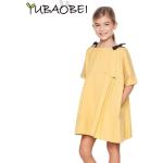 Gelbe Casual Kinderfestkleider Handwäsche für Mädchen für den für den Sommer 