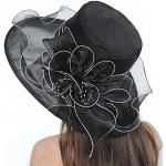 Reduzierte Schwarze Elegante Sonnenhüte aus Organza 59 für Damen Übergrößen für Partys für den für den Sommer 