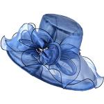 Reduzierte Blaue Elegante Sonnenhüte aus Organza 59 für Damen Übergrößen 