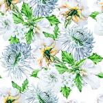 Grüne Blumenmuster Küchen-Fototapeten mit Landschafts-Motiv matt 