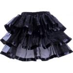 Schwarze Burlesque Mini Festliche Röcke mit Rüschen aus Tüll für Damen Größe XXL 