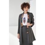 Anthrazitfarbene Elegante Maxi Nachhaltige Gehröcke aus Wolle für Damen Größe XS 