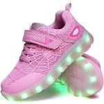 Rosa LED Schuhe & Blink Schuhe mit Klettverschluss für Kinder Größe 27 