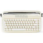 YUNZII aktualisierte kabellose Schreibmaschine Vintage-Tastatur mit integrierter Halterung, USB-C/Bluetooth-Tastatur mit runder Tastkopf, Multi-Gerät für Win/Mac (B307, Elfenbein)